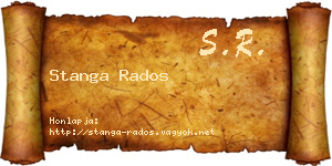 Stanga Rados névjegykártya